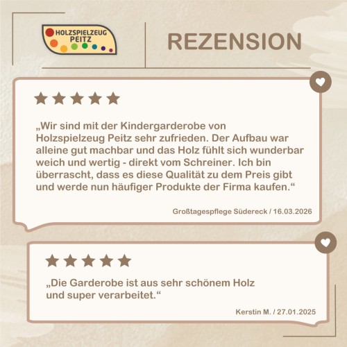 Was unsere Kunden zur Kindergarderobe sagen